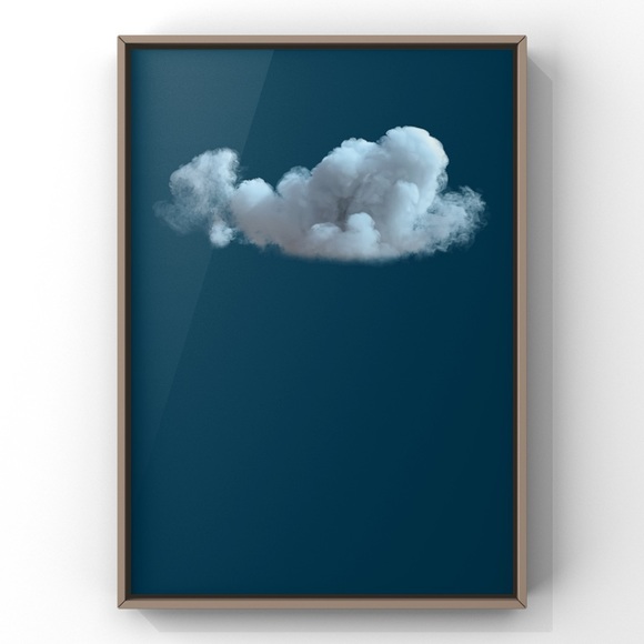 Moody vintage clouds wall decor art print - Picture 2 of 3